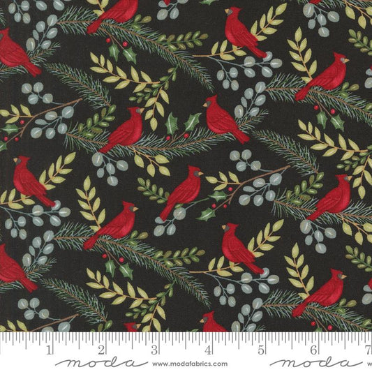 Winter Friends - Cardinals In The Tree Landscape and Nature Charcoal Black