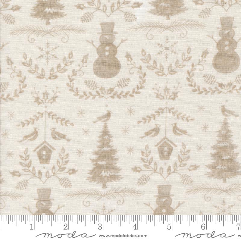 Winter Friends - Winter Damask Snowy White