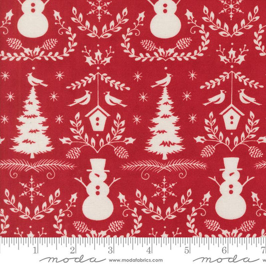 Winter Friends - Winter Damask Berry Red