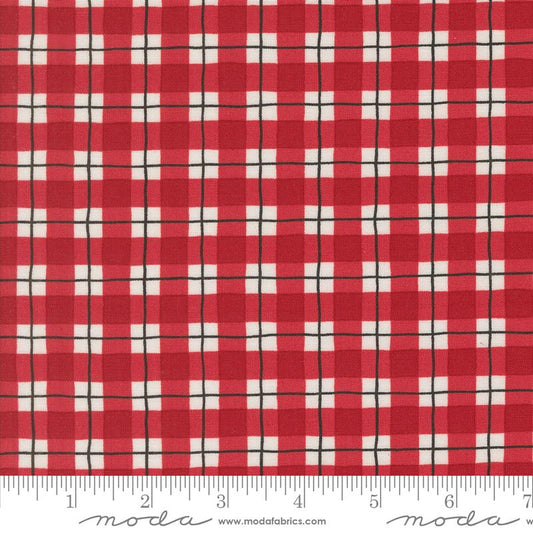 Winter Friends - Winter Plaid Checks and Plaids Berry Red