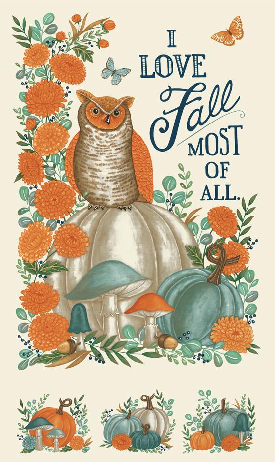 I Love Fall Most of All - Panel Warm White (24" x 44" Panel)