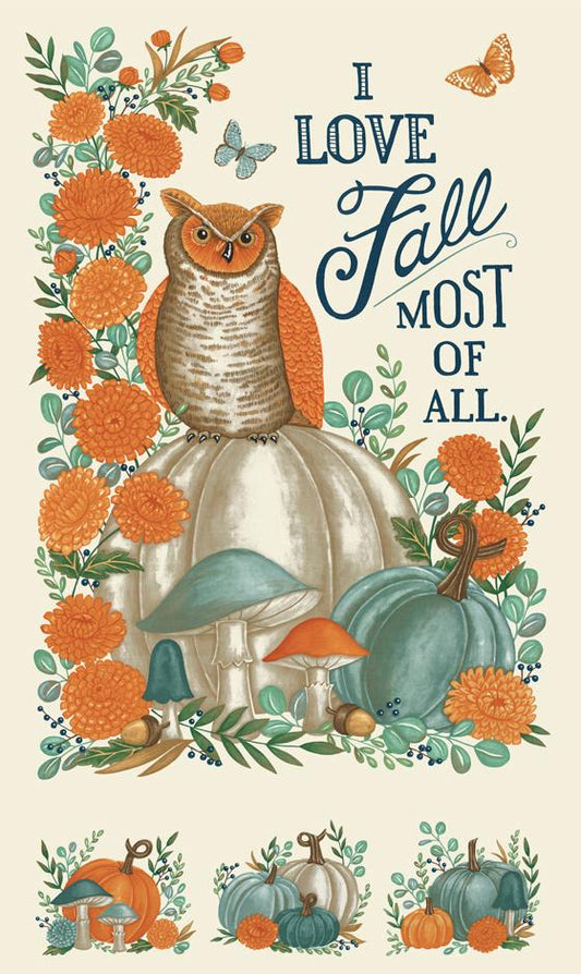I Love Fall Most of All - Panel Warm White (24" x 44" Panel)