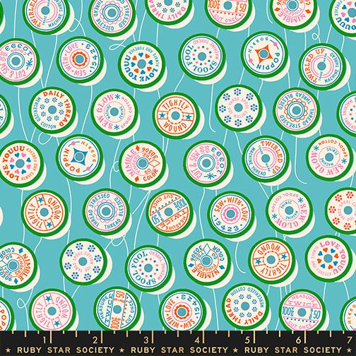 Trinketry - Spools Novelty Sewing Notions Retro Thread Turquoise