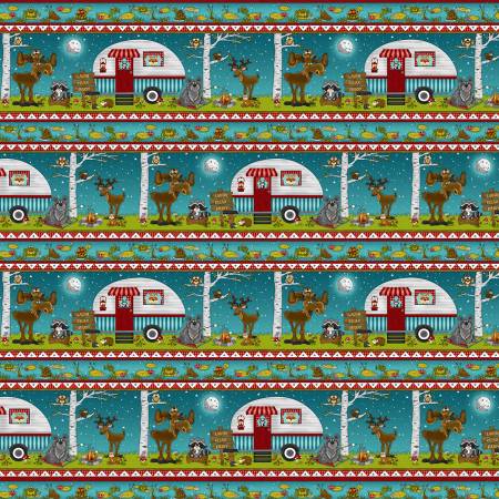 S'More Fun Teal Border Stripe