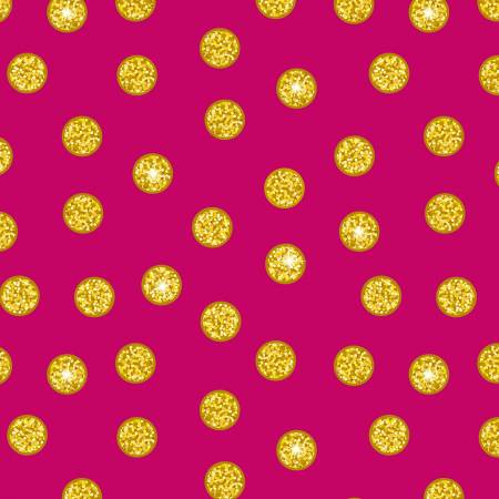 Disco! - Pink and Gold Disco Dots with Gold Metallic