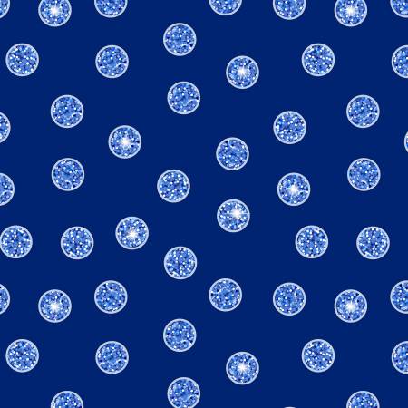 Disco! - Blue Disco Dots with Silver Metallic