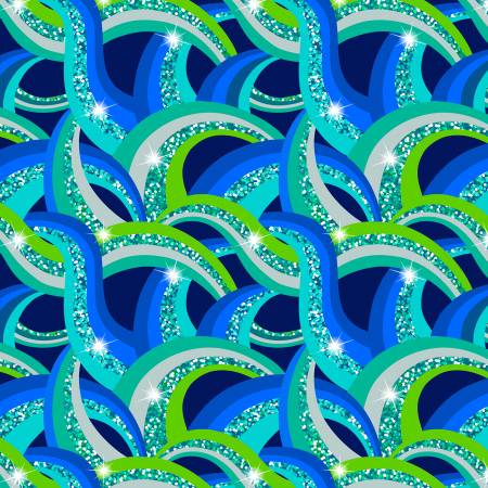 Disco! - Blue Disco Rainbows with Silver Metallic