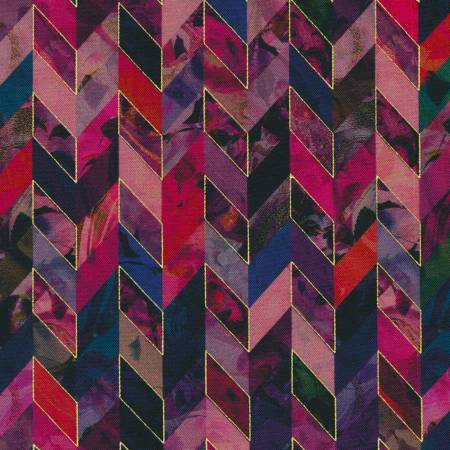 Golden Vibes - Chevron Wine w/Metallic