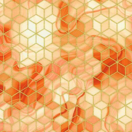Golden Vibes - Cubes Peach w/Metallic