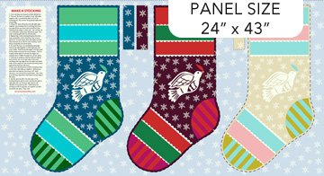 Cozy Christmas - Stocking Panel Multi (24" x 43" Panel)