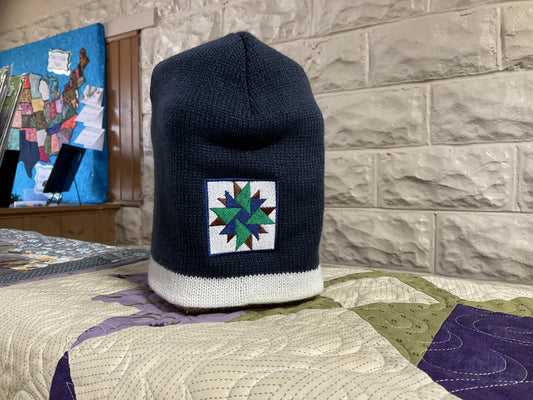 AQR Beanie Cap - Navy w White Trim