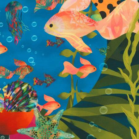 Oceanica - Underwater Panel Navy (24" repeat)