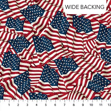 Stars & Stripes 10th Anniversary Waving Flags - Wide Backing