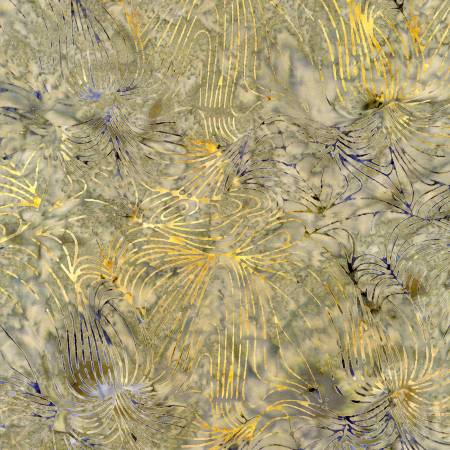 Stormy Sea - Khaki Lines Palm Leaves