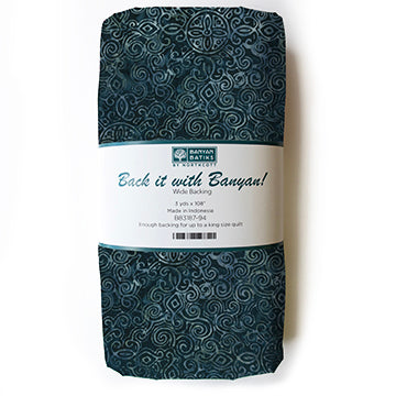 Back it with Banyan! Wide Backing - Design2/Matera Charcoal (3yds x 108”)