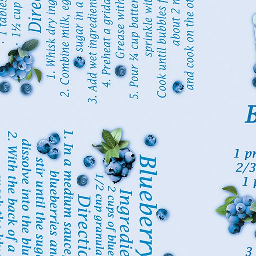 Blueberries Desserts Blue - Blueberry Hill by Benartex