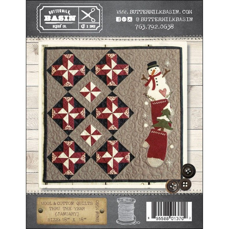 Buttermilk Basin Wool and Cotton Pattern Quilts Thru the Year January