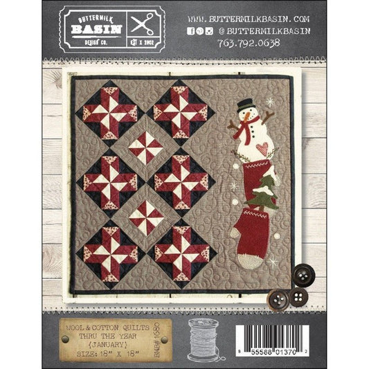 Buttermilk Basin Wool and Cotton Pattern Quilts Thru the Year January