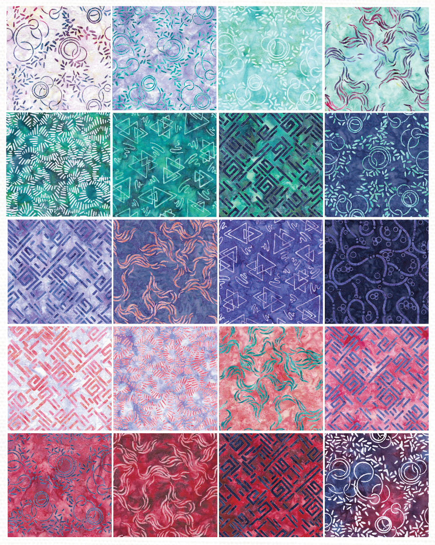 Bubbles Curves and Corners - 10" Squares Stack