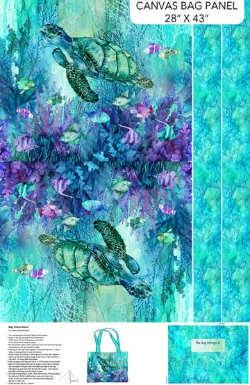 Coral Reef - Bag Panel Turquoise Multi (Canvas)