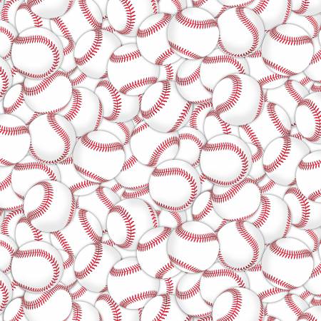 White Baseballs Packed by Timeless Treasures