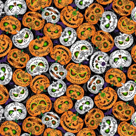 Black Scary Pumpkins Glow In The Dark