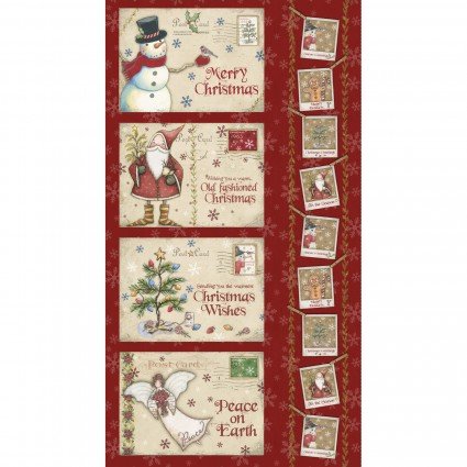 Postcard Christmas Panel by Clothworks