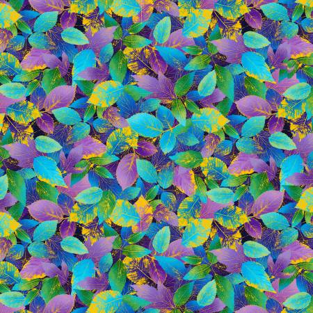 Blue Utopia Metallic Blue Leaves Packed