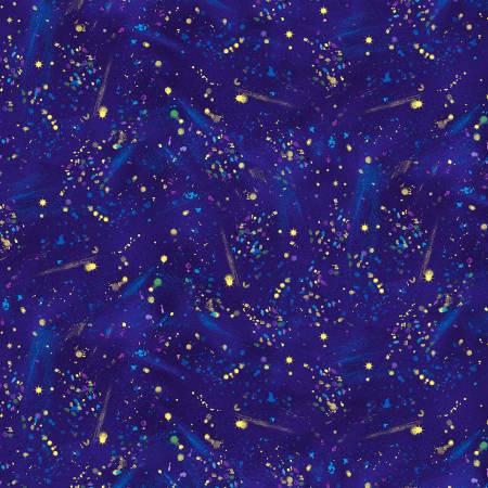 Blue Utopia Small Metallic Paint Splatters