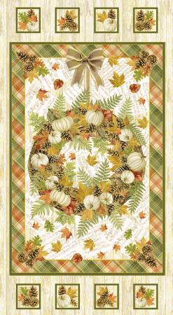 Autumn Symphony - Metallic Harvest Cream and White - Panel Cut