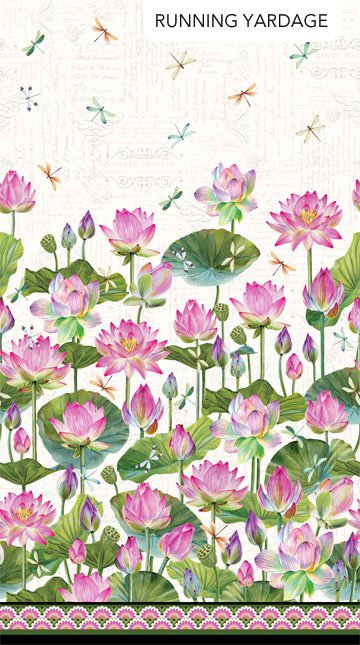 Water Lilies - Cream Full Width Border 25055-11
