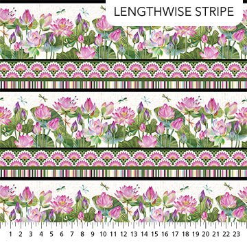 Water Lilies - Cream Border Stripe 25056-11