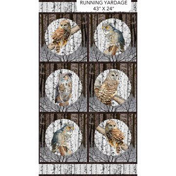 Naturescapes Solitude - Blocks (Dark Brown Multi) Panel 24" x 43" running yardage
