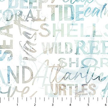 Sea Breeze - Words (Cream/Blue)