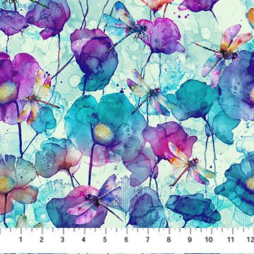 Dragonfly Dance - Seafoam Multi Large Floral