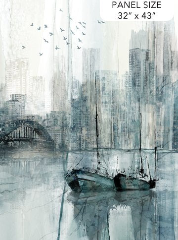 City Harbor - Light Blue Multi Panel (32" x 43")