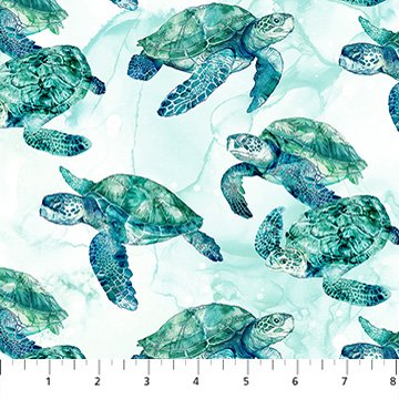 Coral Reef - Turtles White Multi