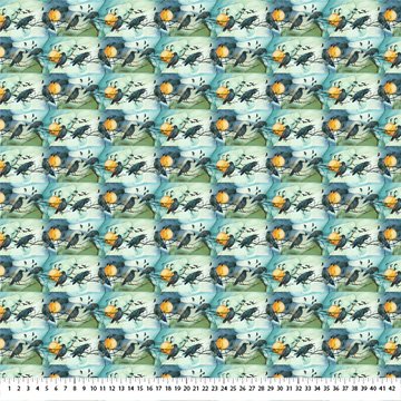 Raven's Call - Border Stripe Teal Multi