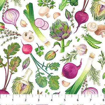 Market Garden - Packed Veggies White Multi