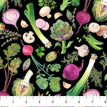 Market Garden - Packed Veggies Black Multi