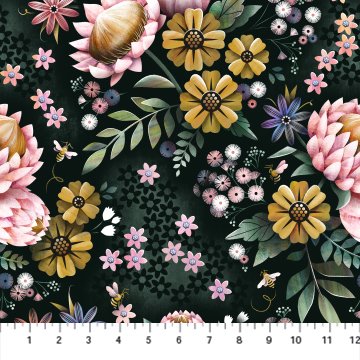 HONEY BLOOM BLACK MULTI Floral by FIGO