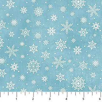 Woodland Woolies Flannel - Snowflakes Blue