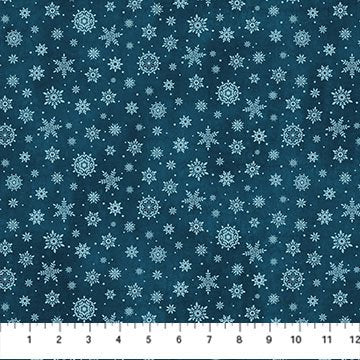 Woodland Woolies Flannel - Snowflakes Navy