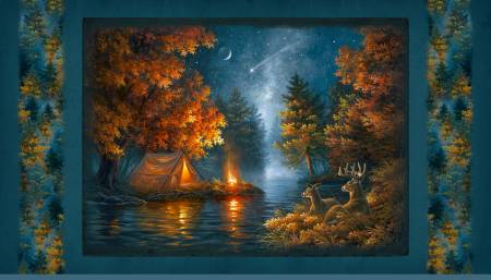 Fireside Serenity - Swishing Upon A Star Panel (24" x 43" Panel)