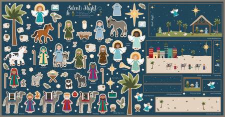 Silent Night - 36in X 69in Felt Nativity Panel