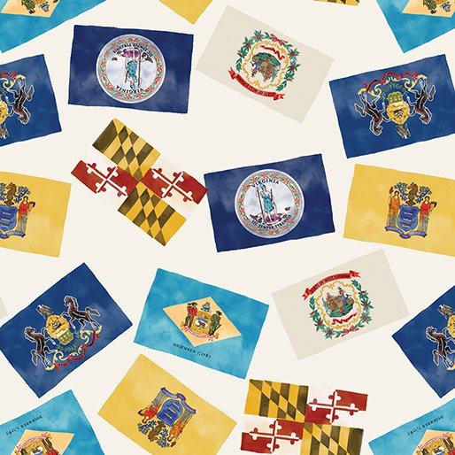 All Mid-Atlantic Shop Hop '24 - Mid-Atlantic Flags Cream