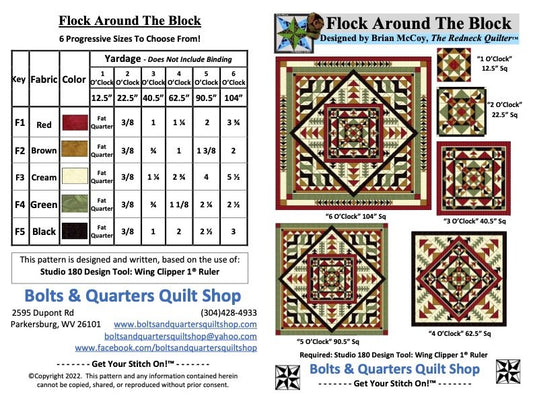 Flock Around The Block Quilt Pattern