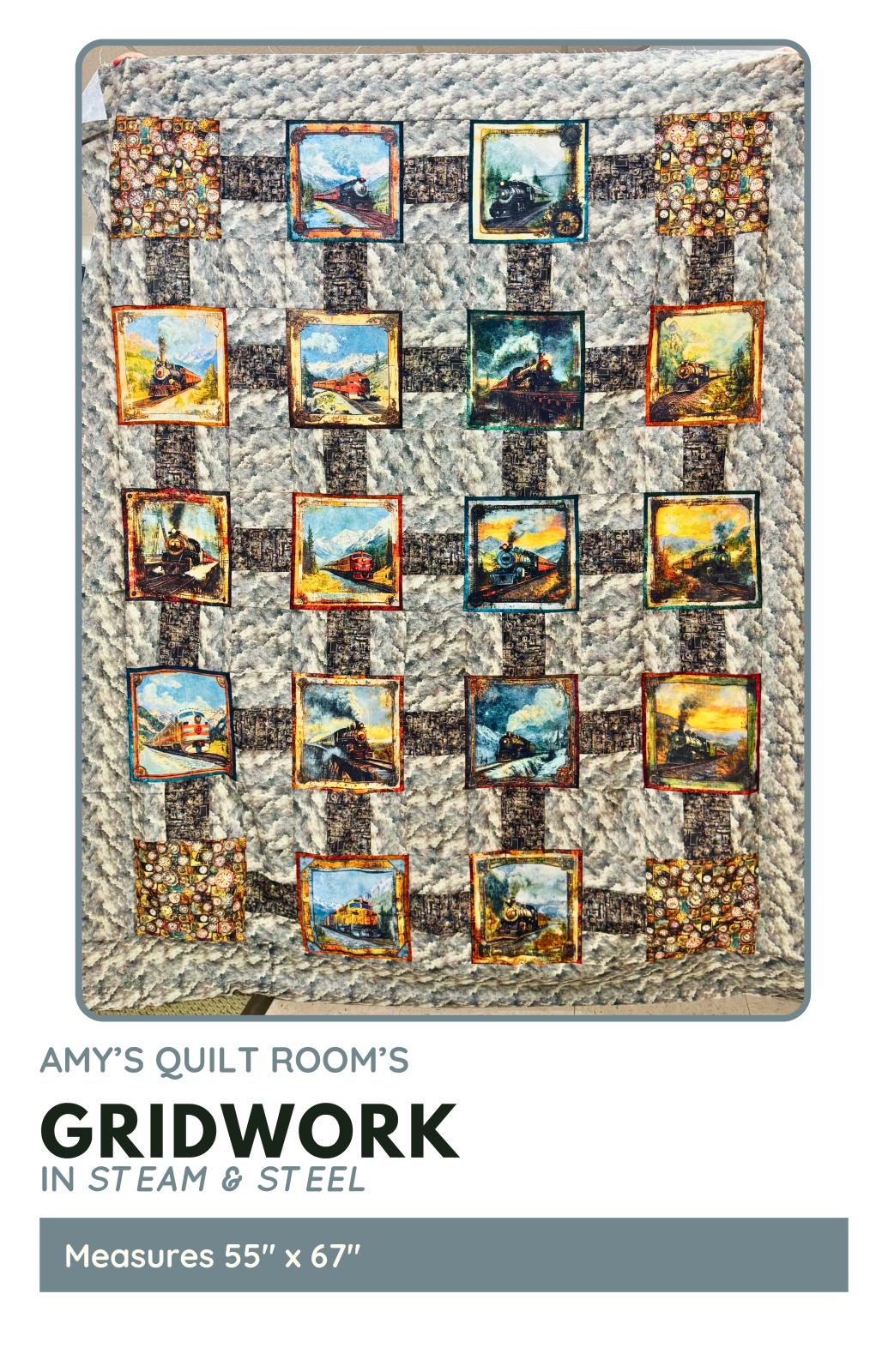 Gridwork Steam and Steel Quilt Kit