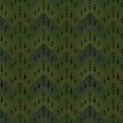 The Mountains are Calling Flannel - Green Tree Mountain Zig Zag
