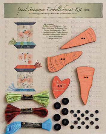 Spool Snowmen Embellishment Kit
